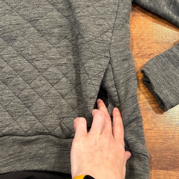 Lululemon Forever Warm Pullover Heather Dark Grey Quilted Size 2 - Picture 5 of 9